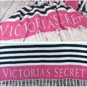 Victoria’s Secret Stripe Pink White Throw Blanket